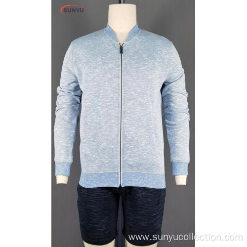 Men's cotton french terry long sleeve sweatjacke